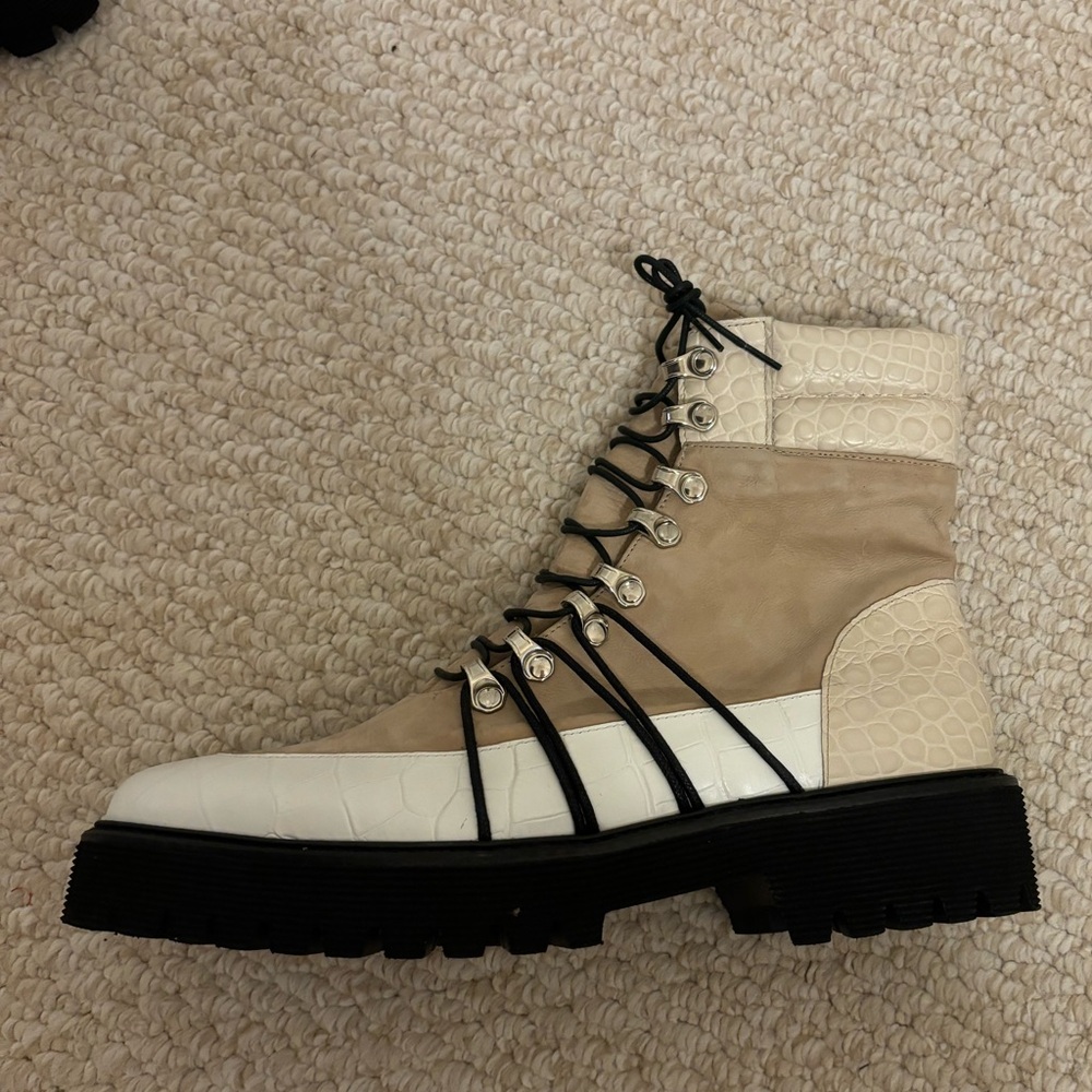 Freda Salvador Claudia Lace-Up Boots in Khaki - Picture 4 of 11